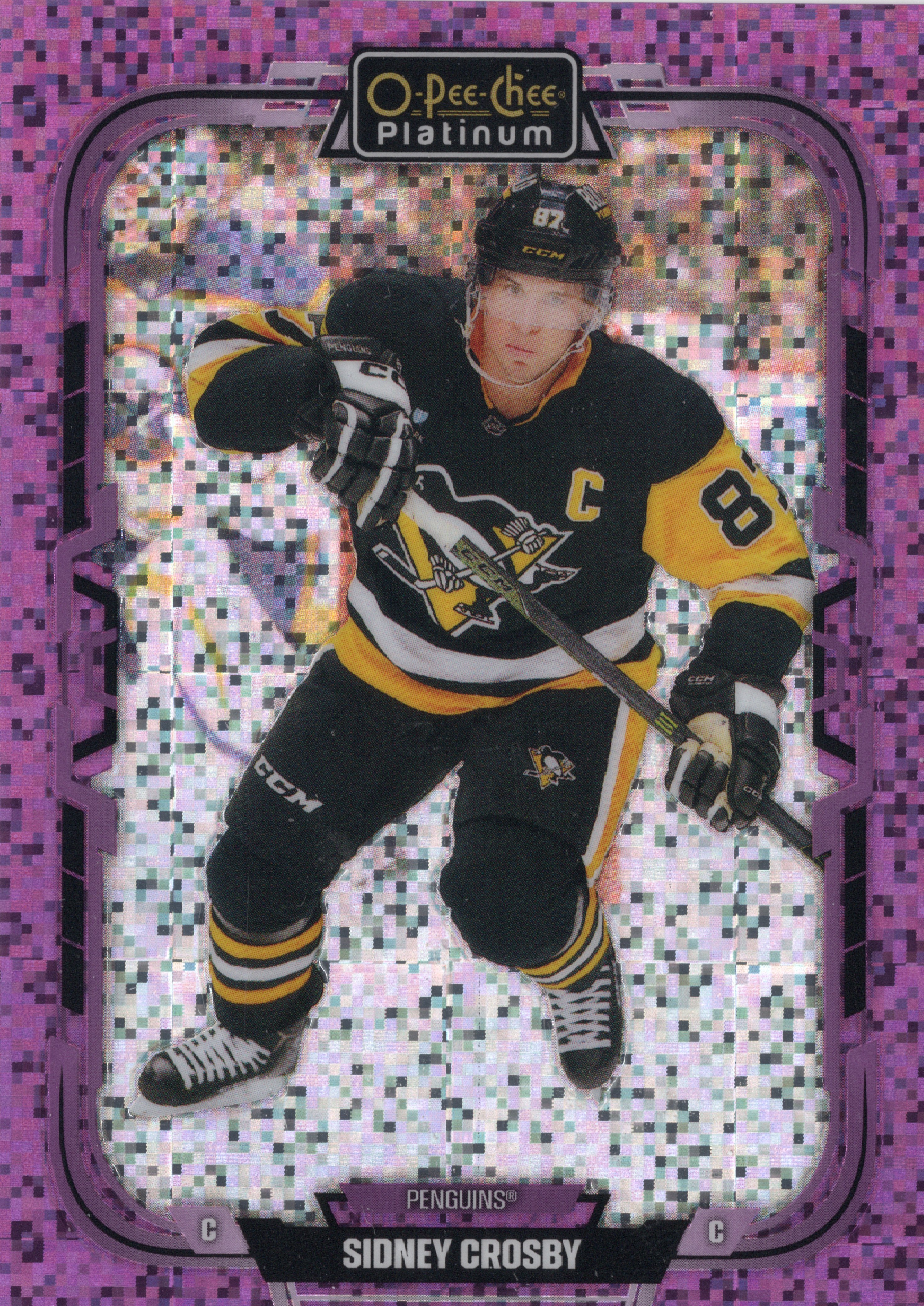 2025-26 O-Pee-Chee 2025-26 O-Pee-Chee Platinum Previews Violet Pixels #P3 Sidney Crosby /99