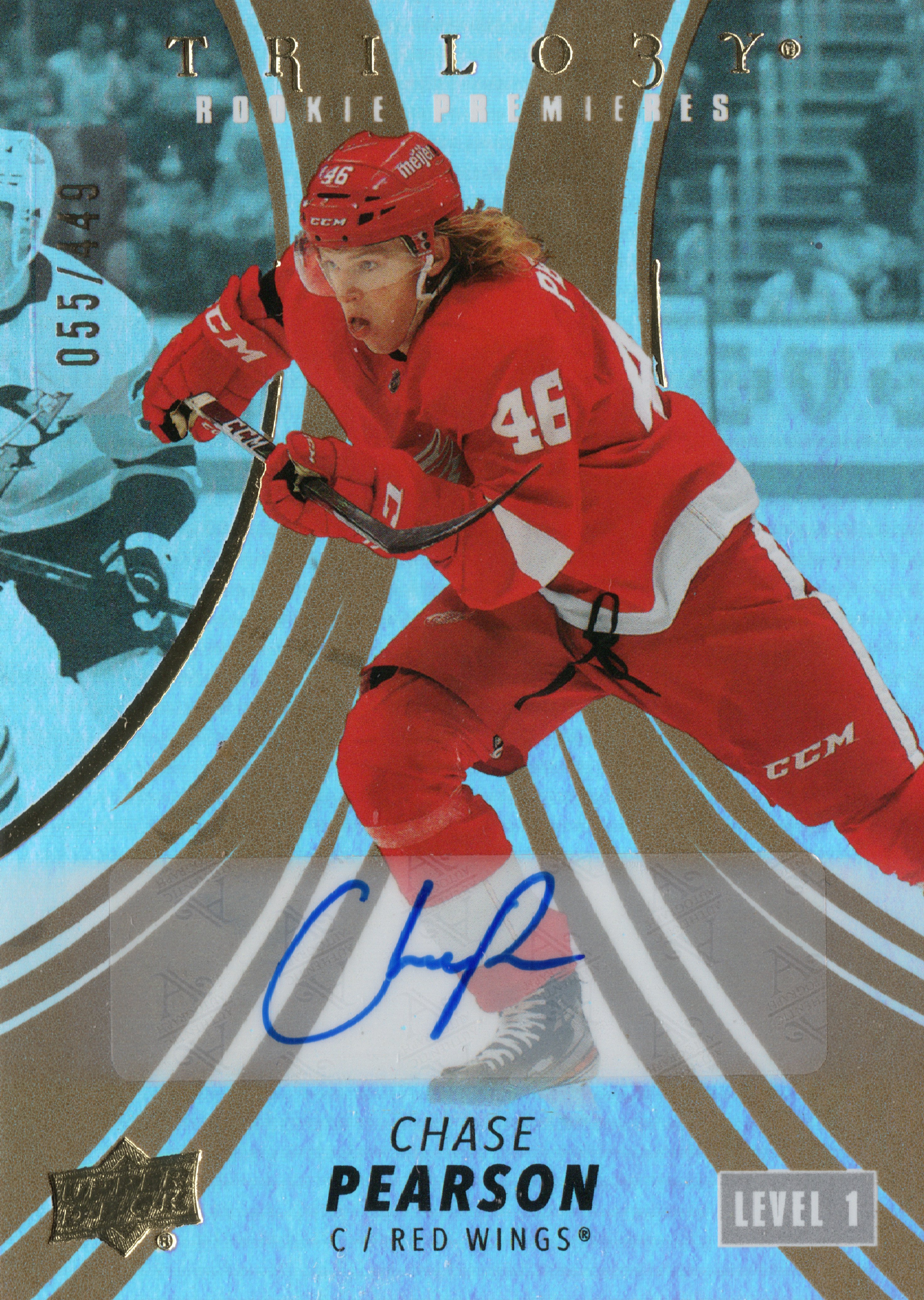 2022-23 Upper Deck Trilogy Gold Autographs #107 Chase Pearson /449