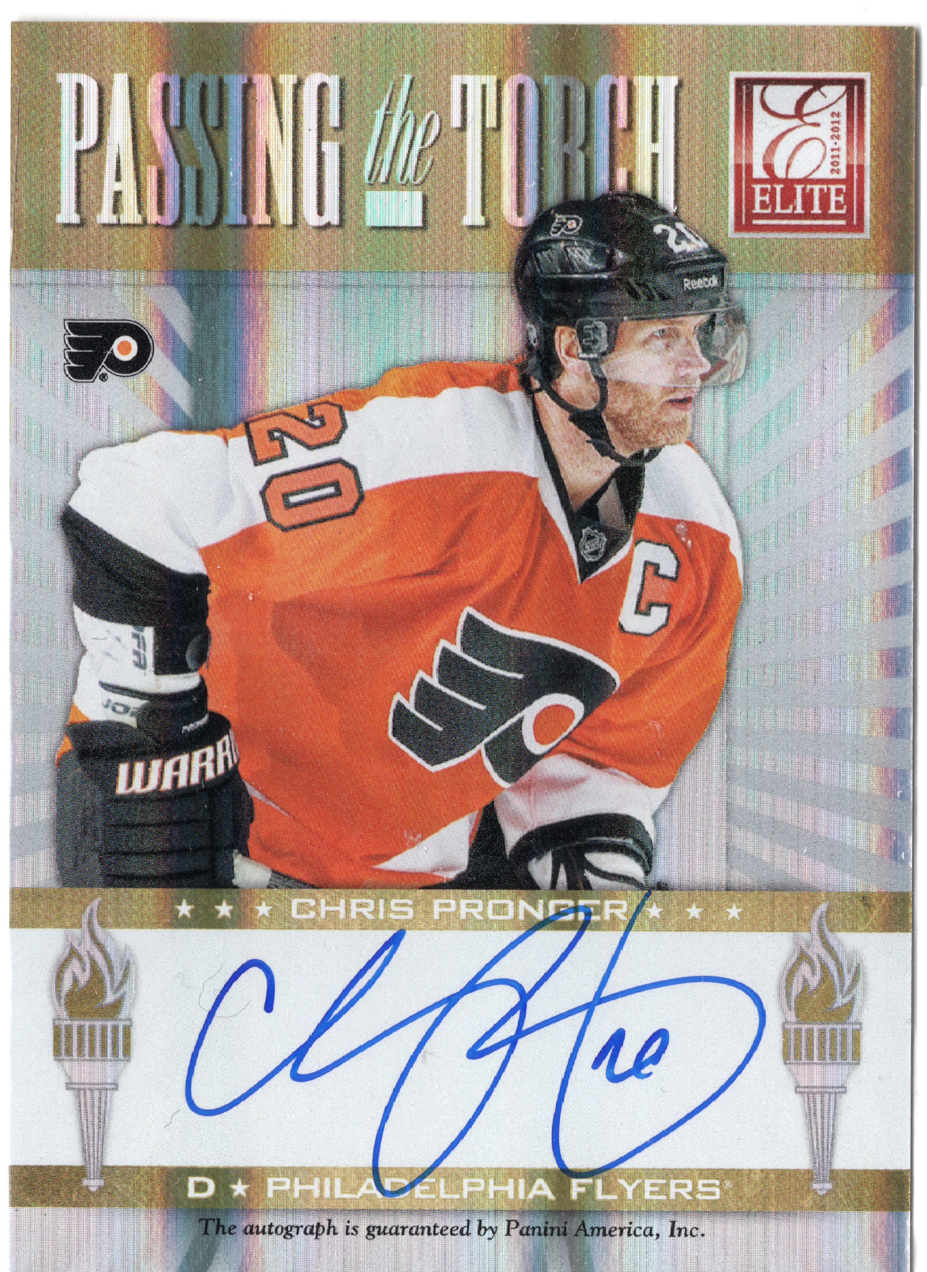 2011-12 Panini Elite Passing the Torch #2 Chris Pronger / Erik Gudbranson /100