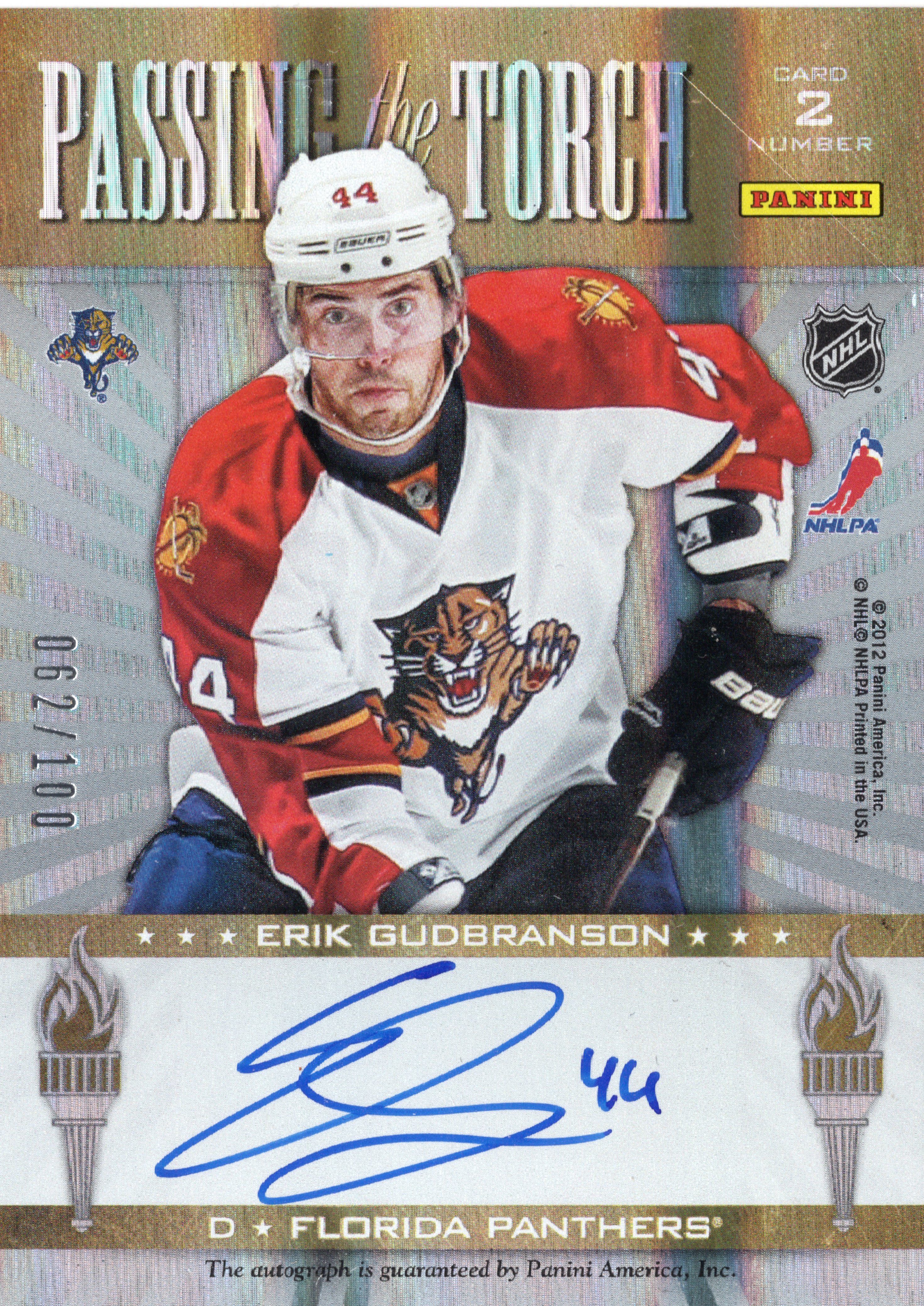 2011-12 Panini Elite Passing the Torch #2 Chris Pronger / Erik Gudbranson /100