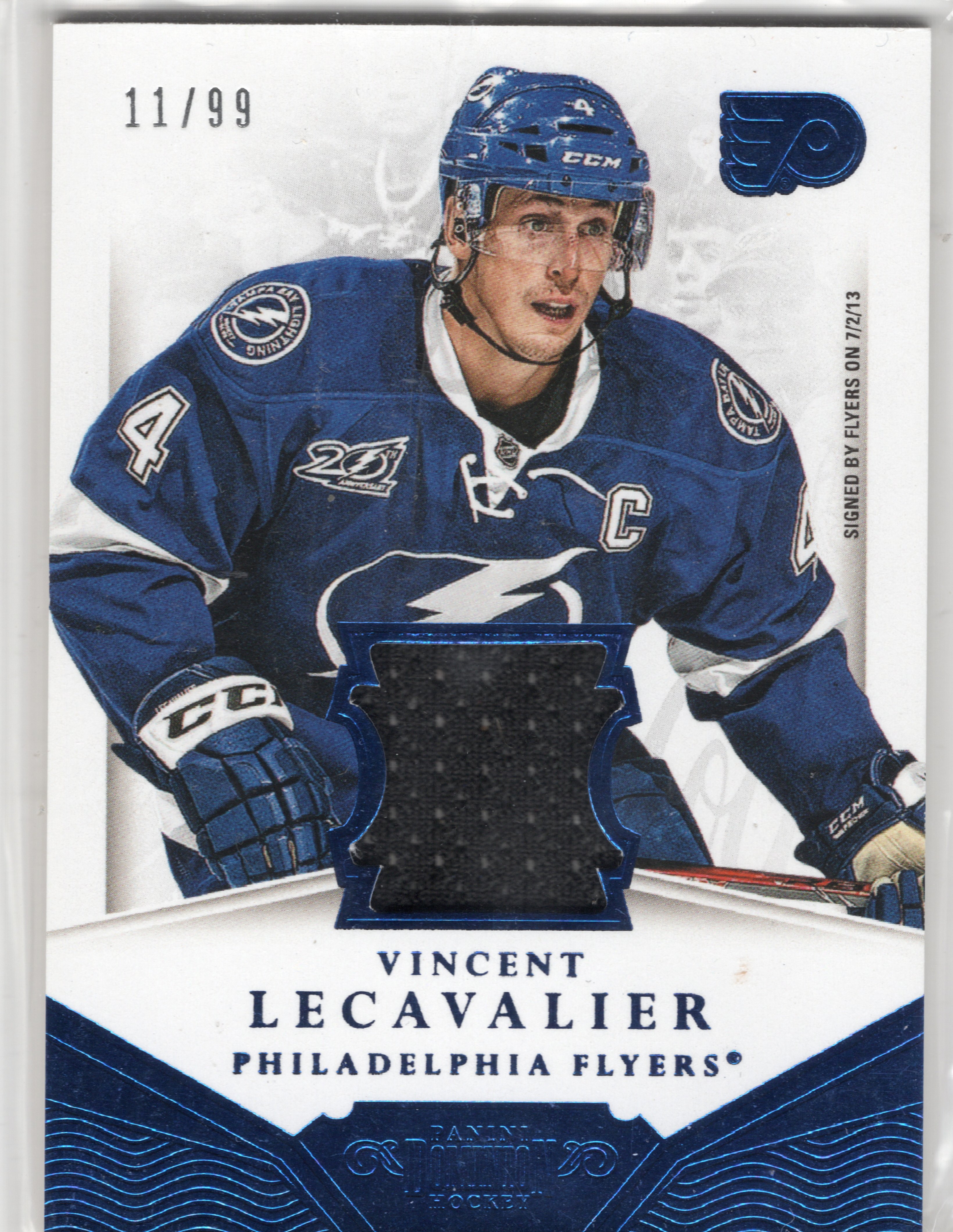 2013-14 Panini Dominion Authentic Material #DVL Vincent Lecavalier /99