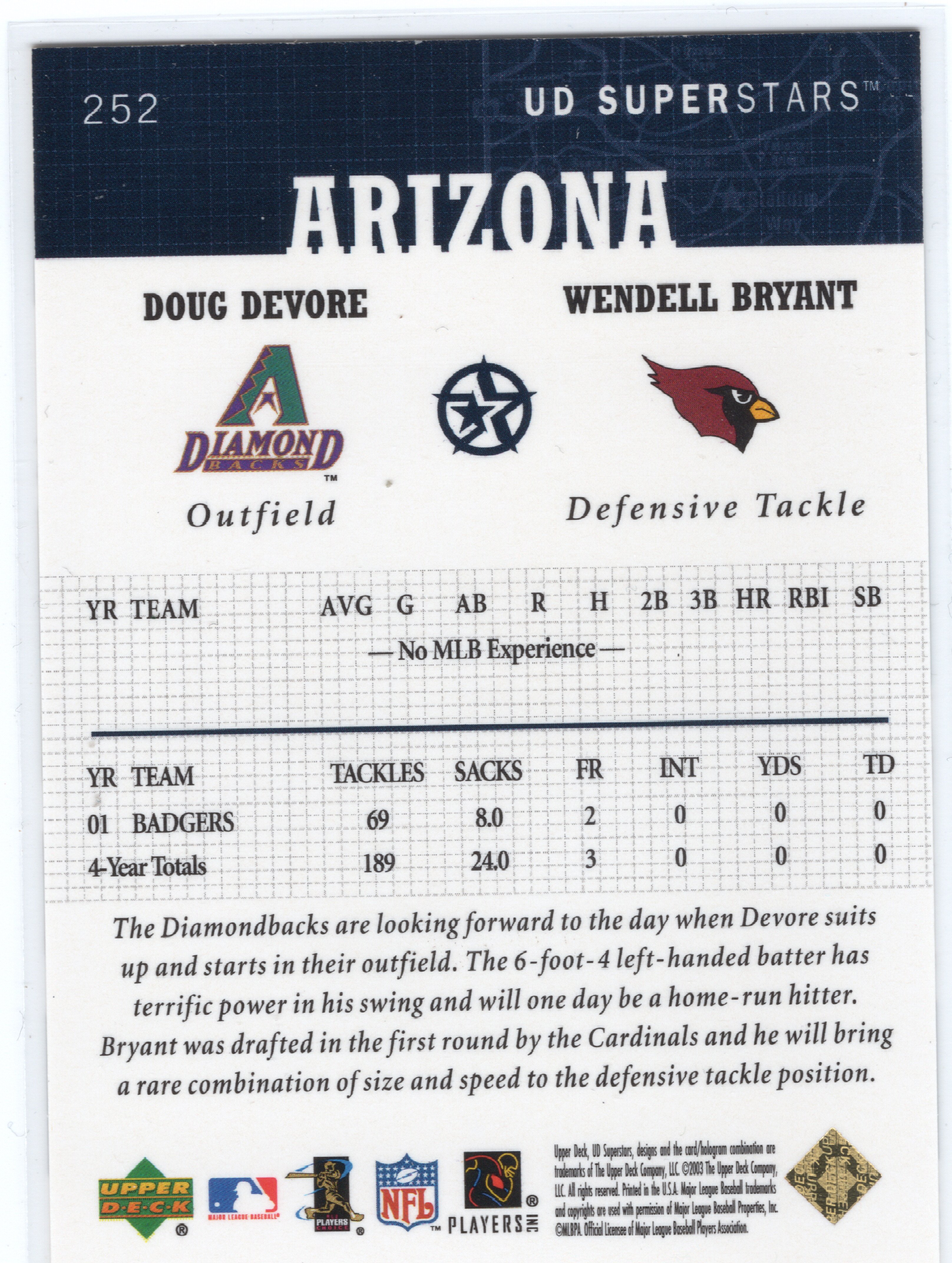 2002-03 UD SuperStars Gold #252 Doug Devore / Wendell Bryant /250