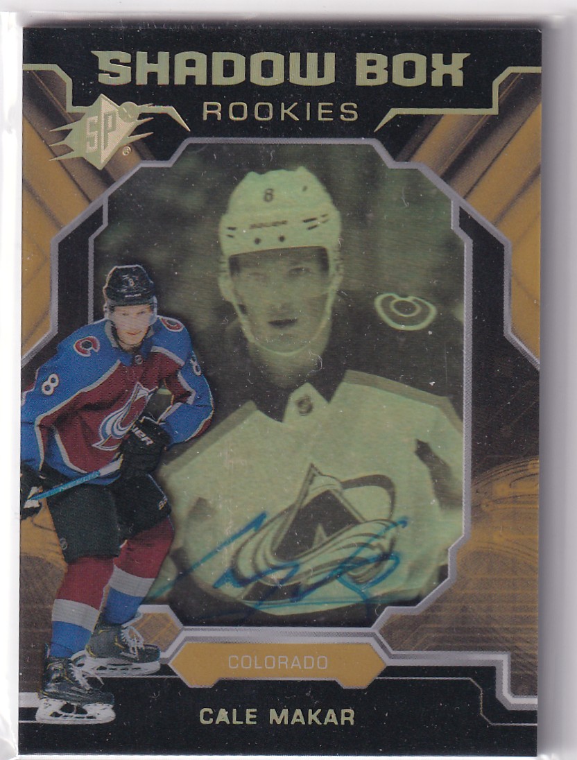  2019-20 SPx Shadow Box Rookie Autographs #SMA Cale Makar/75