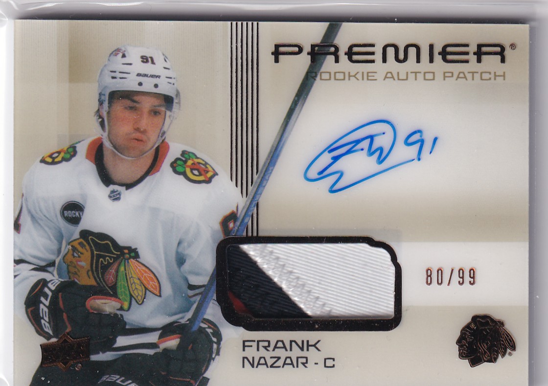  2024-25 Upper Deck Premier Horizontal Acetate Rookie Patch Autographs #HRFN Frank Nazar/99