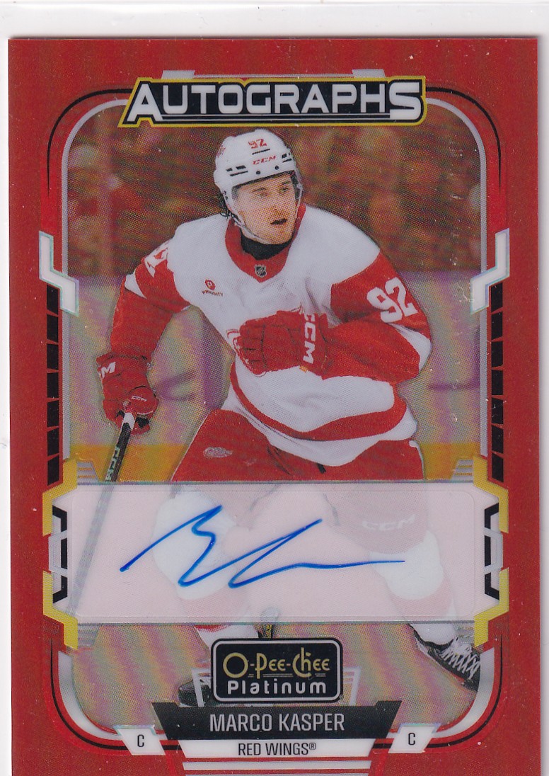  2025-26 O-Pee-Chee Platinum Red Rainbow Autographs #RAMK Marco Kasper