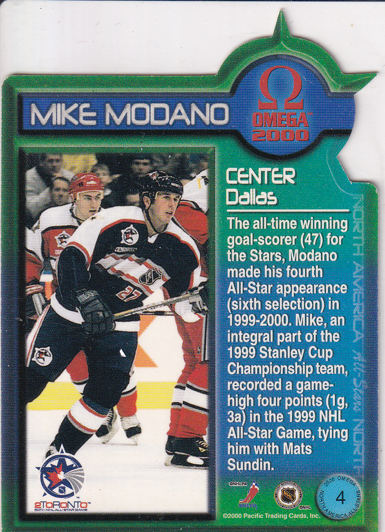 1999-00 Pacific Omega North American All-Stars #4 Mike Modano