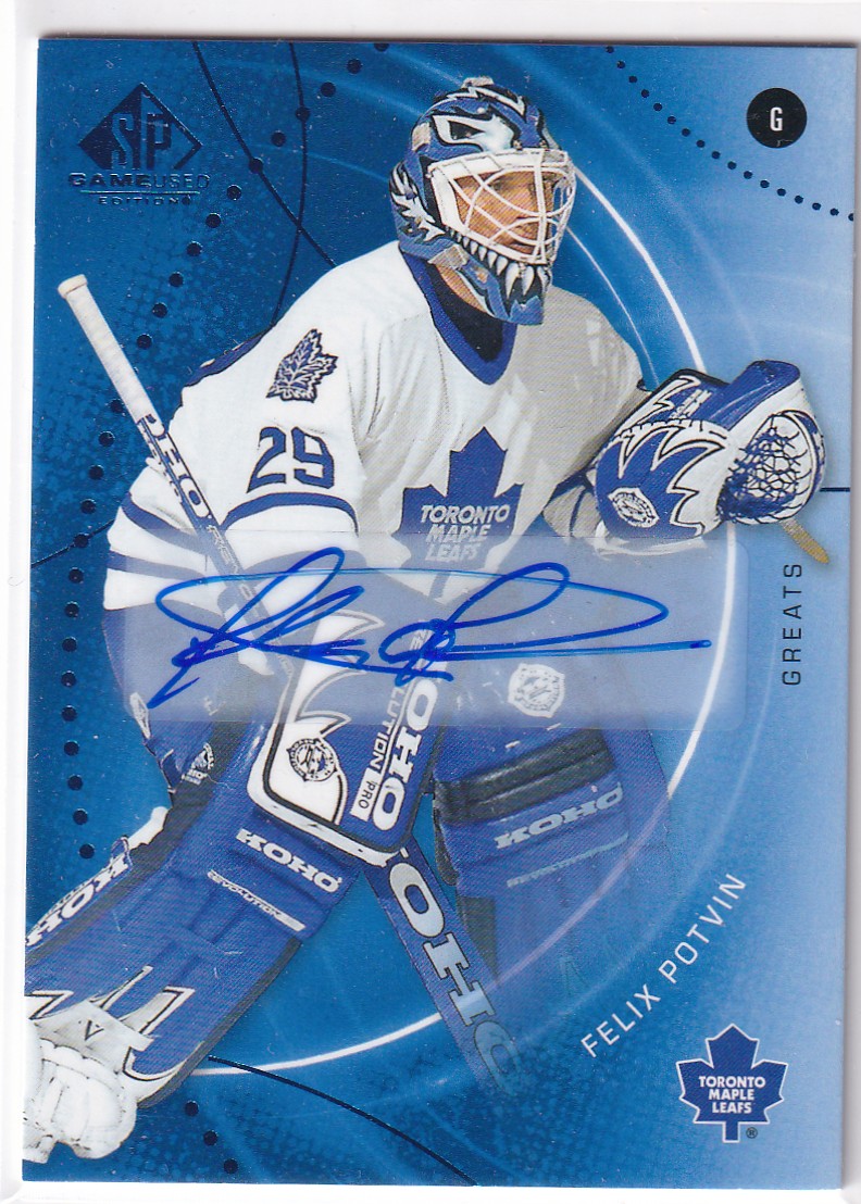  2025-26 SP Game Used Autographs Blue #21 Felix Potvin