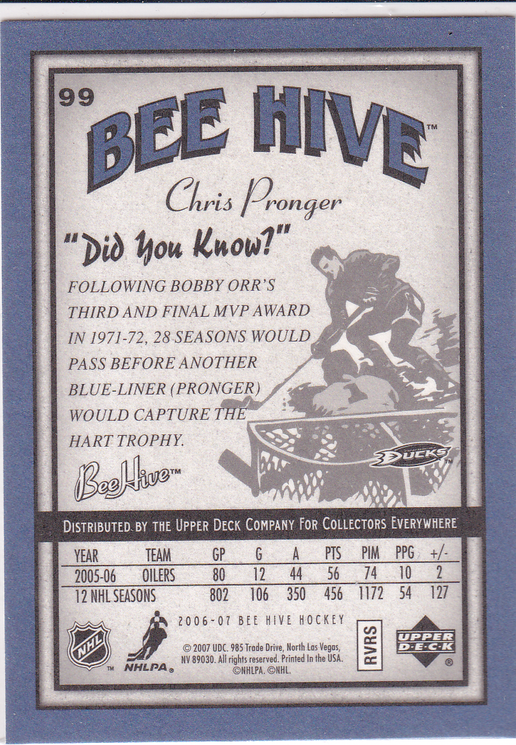 2006-07 Beehive Blue #99 Chris Pronger
