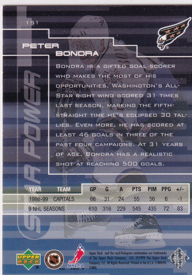 1999-00 Upper Deck #151 Peter Bondra SP