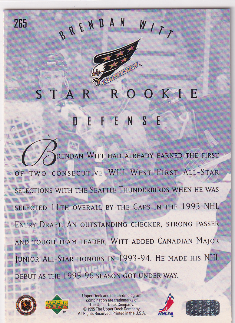 1995-96 Upper Deck Electric Ice #265 Brendan Witt
