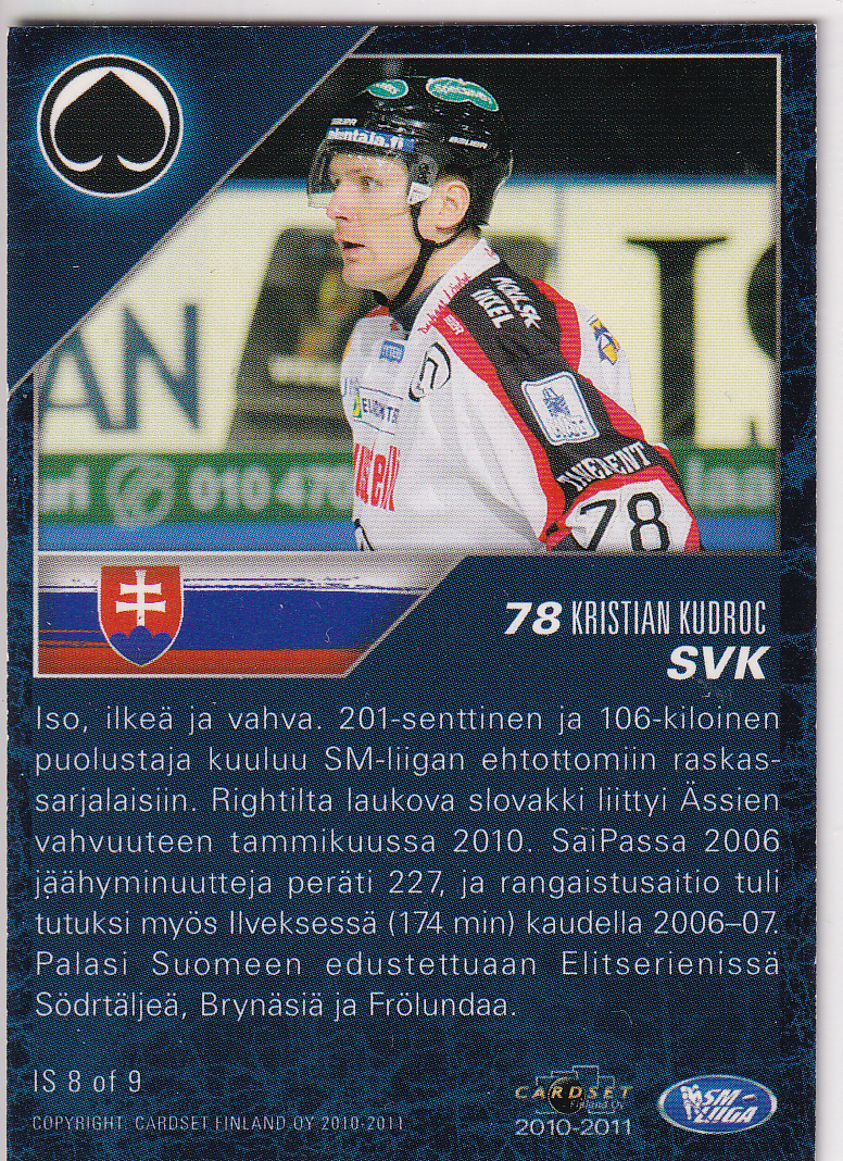 2010-11 Cardset International Stars #IS8 Kristian Kudroc