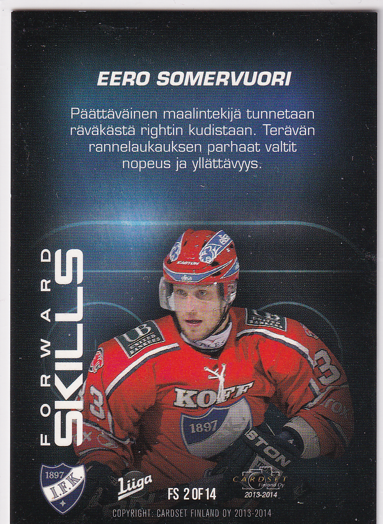 2013-14 Cardset Forward Skills #FS2 Eero Somervuori