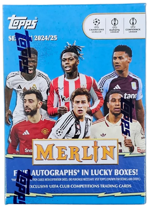 2024-25 Topps Merlin UEFA Club Competitions Soccer 7-Pack Blaster Box