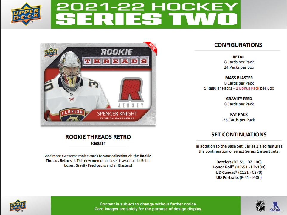 2021-22 Upper Deck Series 2 Hockey Blaster Box