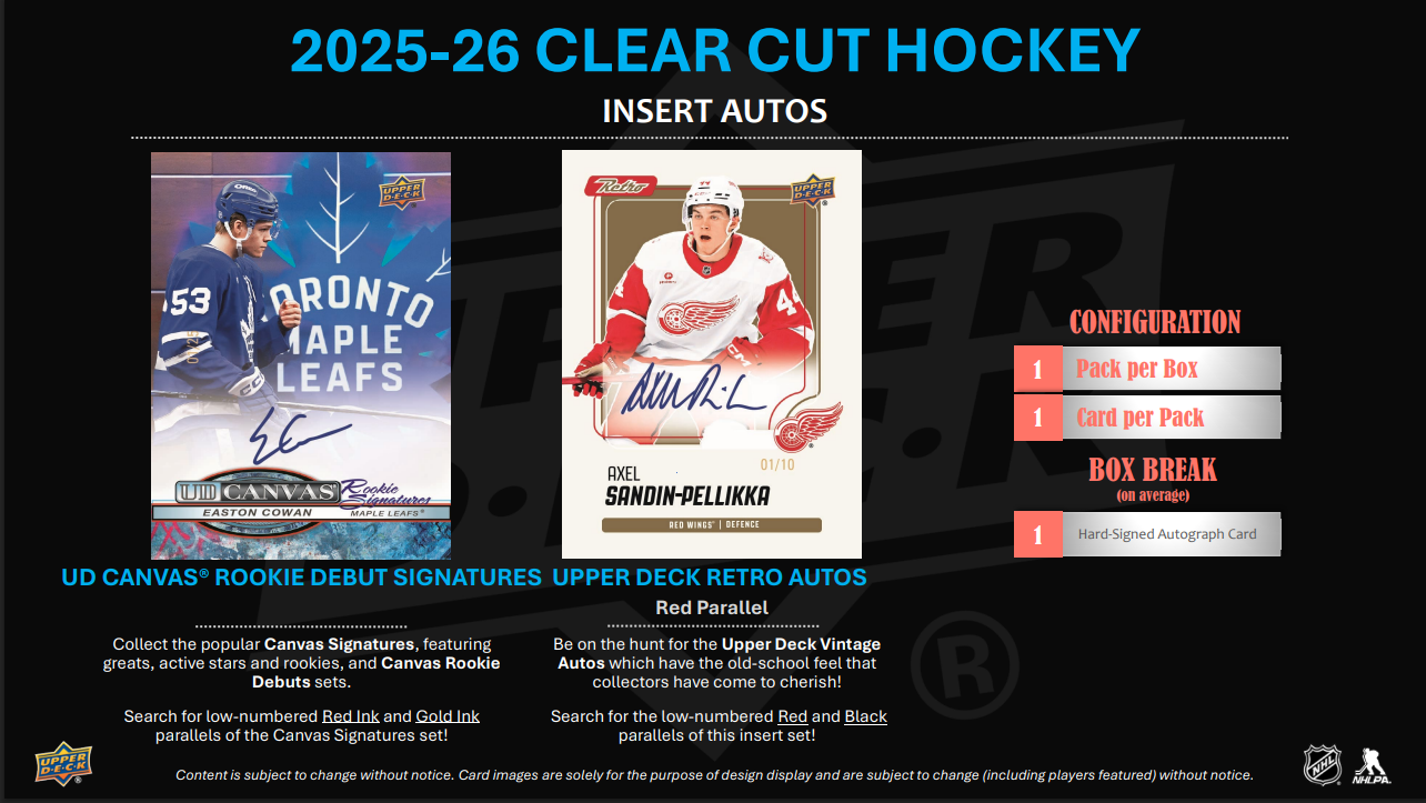 2025-26 Upper Deck Clear Cut Hockey Hobby Box