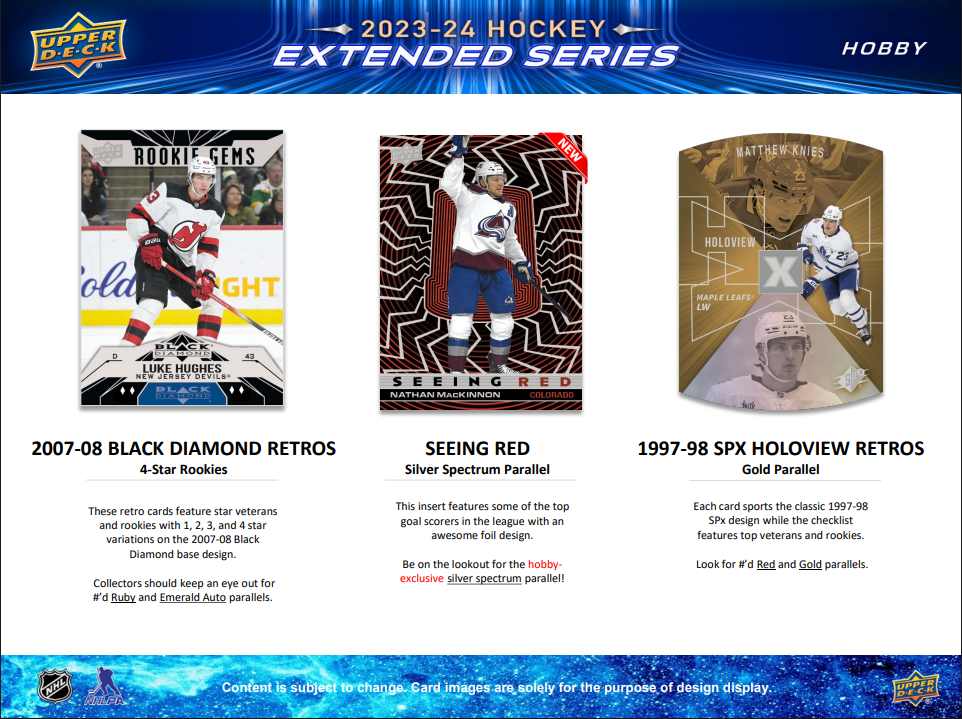 2023-24 Upper Deck Extended Series Hockey Hobby, loose pack 1pcs