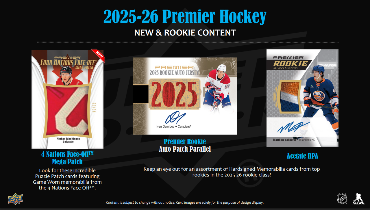 2025-26 Upper Deck Premier Hockey Hobby Box