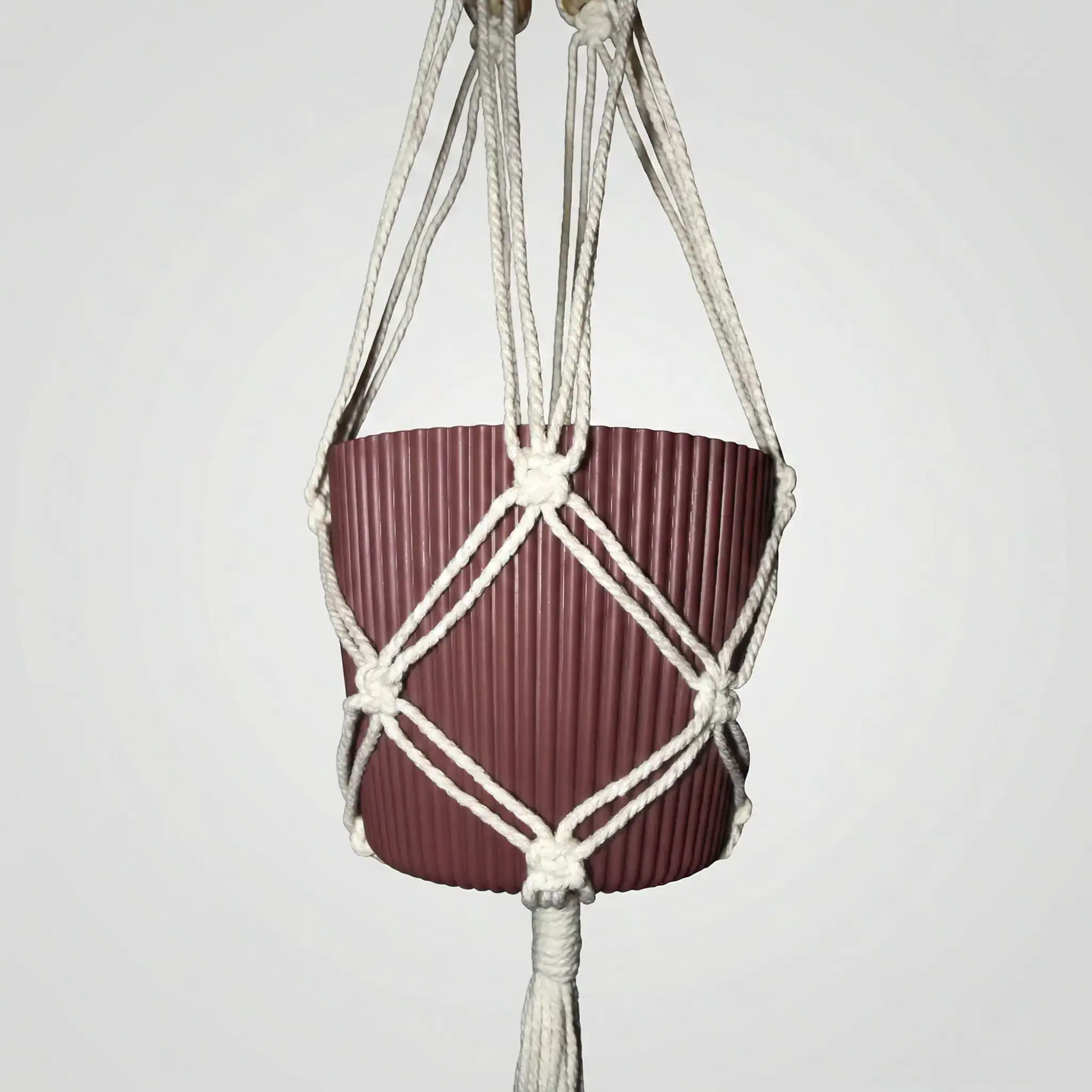 Makramee-amppeli Koivuhelmi (ilman ruukkua)